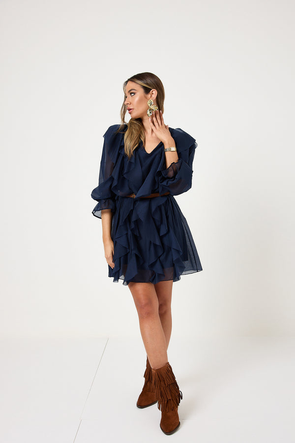 Abito blu notte volant FEDERICA BI