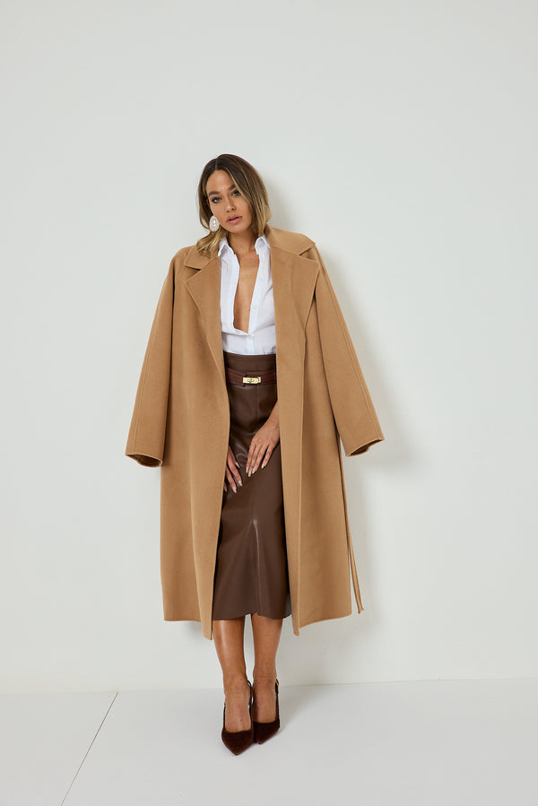 Cappotto camel cachemire e lana FEDERICA BI
