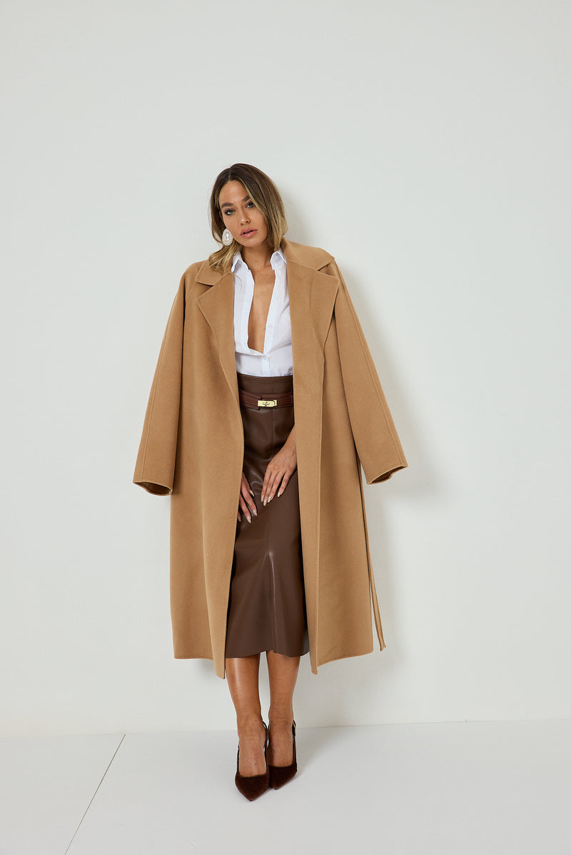 Cappotto camel cachemire e lana FEDERICA BI