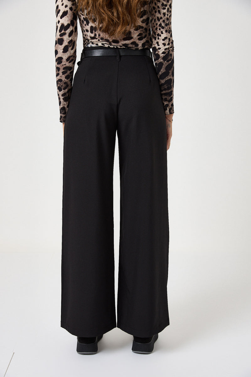 Pantalone nero con cintura FEDERICA BI