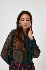 Camicia in pizzo verde scuro FEDERICA BI