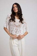 Maglia crochet traforata FEDERICA BI (più colori)