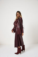 Giacca bordeaux frange FEDERICA BI