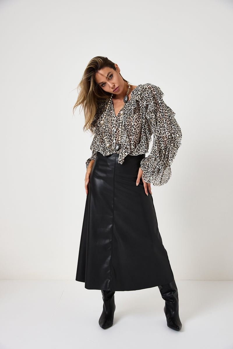 Camicia in chiffon rouge FEDERICA BI