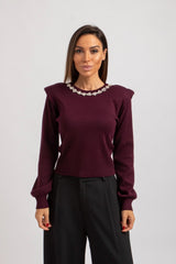 Maglia spallina e collo gioiello FEDERICA BI