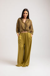Camicia riga verde acido FEDERICA BI