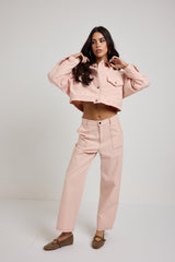 Pantalone denim rosa FEDERICA BI