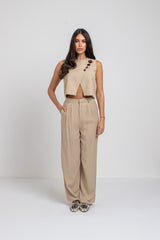 Tailleur beige bottoni FEDERICA BI