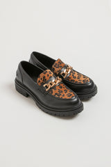 Mocassino nero LEOPARD FEDERICA BI