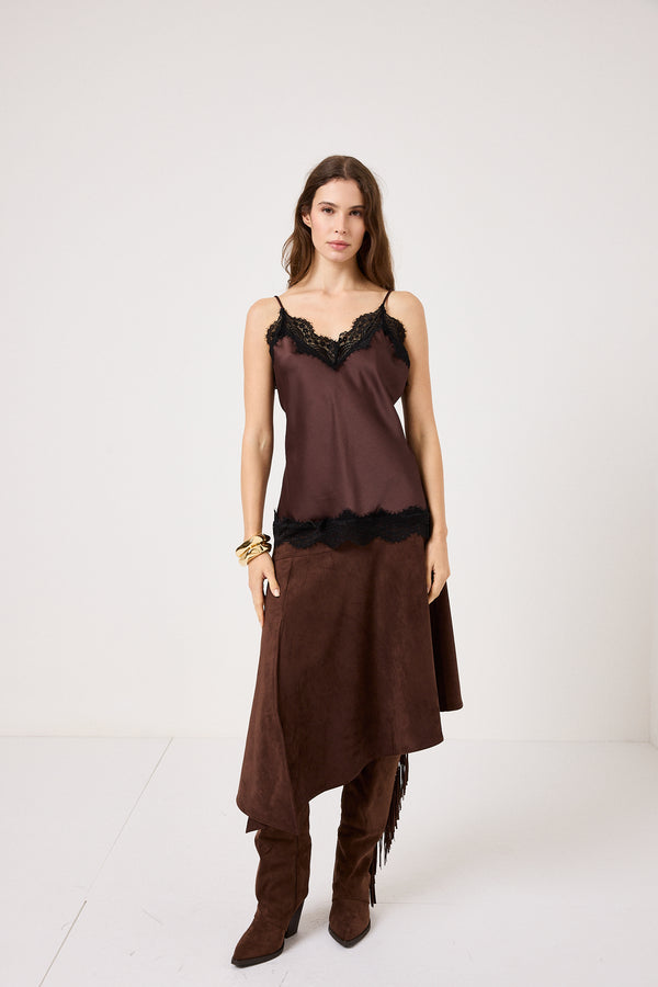 Top in viscosa e pizzo FEDERICA BI