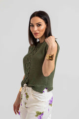 Gilet in maglia treccia FEDERICA BI (piu’ colori)