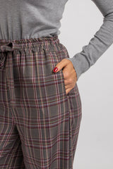 Pantalone grigio tartan FEDERICA BI