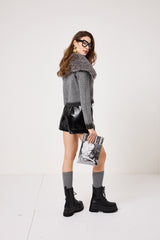 Cardigan in maglia grigio FEDERICA BI