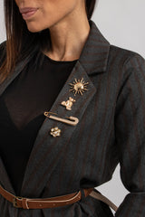 Blazer gessato spille FEDERICA BI