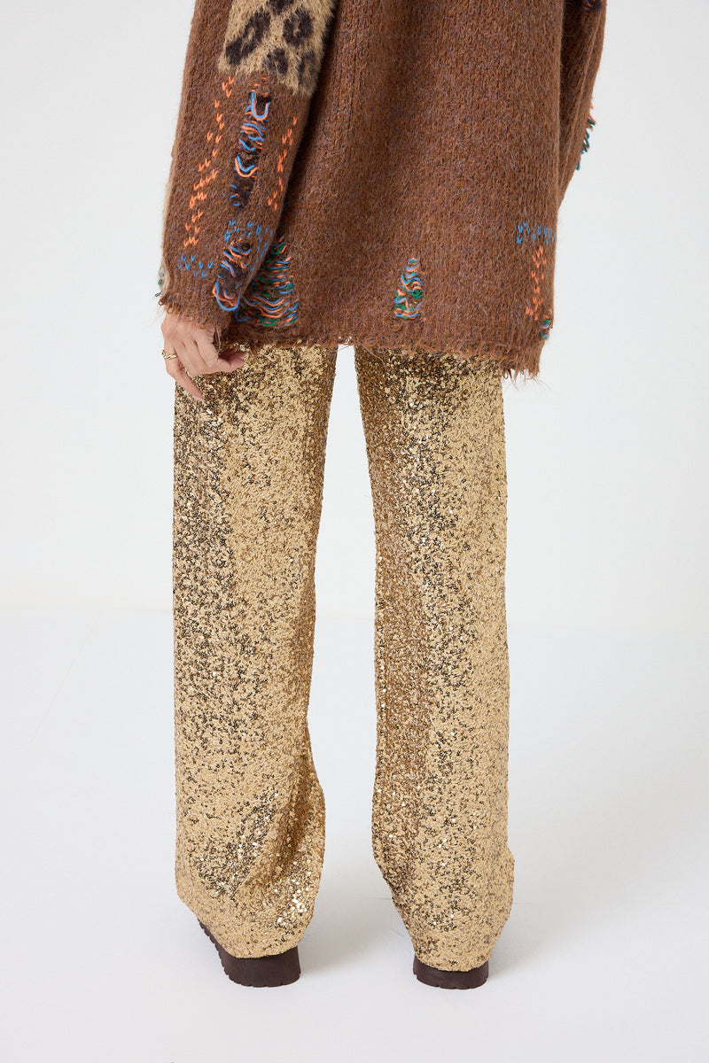Pantalone in paillettes oro FEDERICA BI