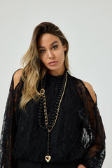 Camicia nera in pizzo FEDERICA BI