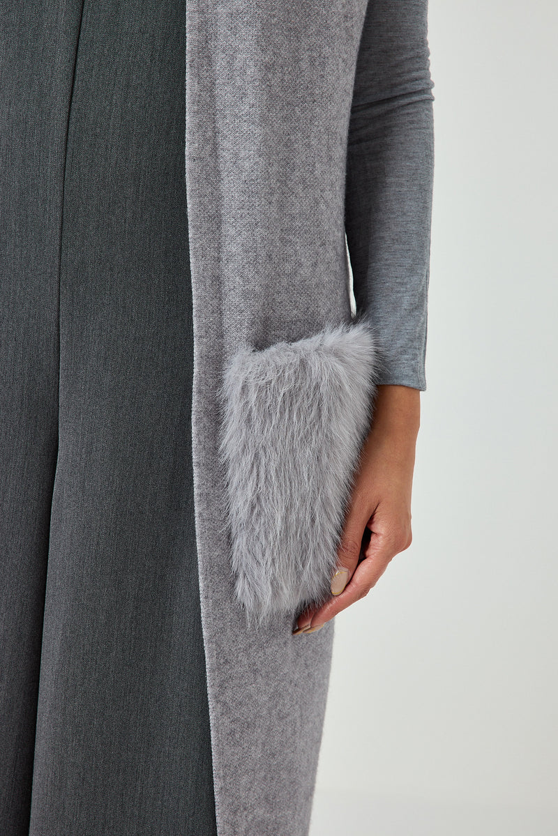 Gilet grigio perla FEDERICA BI