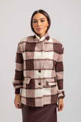 Giacca in simil lana cotta tartan FEDERICA BI