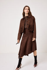 Gonna in ecosuede marrone FEDERICA BI