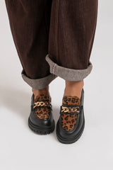 Mocassino nero LEOPARD FEDERICA BI