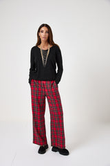 Pantalone tartan rosso FEDERICA BI