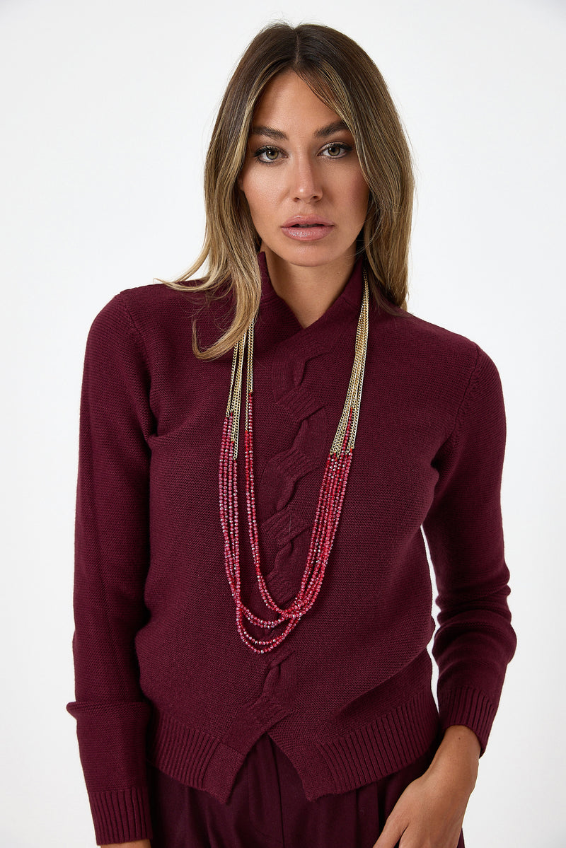Maglia treccia FEDERICA BI ( vari colori )