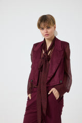 Tailleur in ecosuede bordeaux FEDERICA BI
