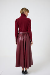 Gonna in ecopelle FEDERICA BI ( nera e bordeaux )