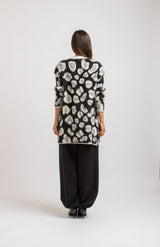 Cardigan animalier avorio FEDERICA BI