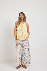 Pantalone in cotone rosa pastello FEDERICA BI