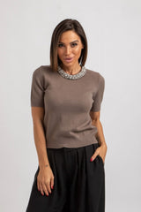 Maglia collo gioiello FEDERICA BI (piu’ colori)