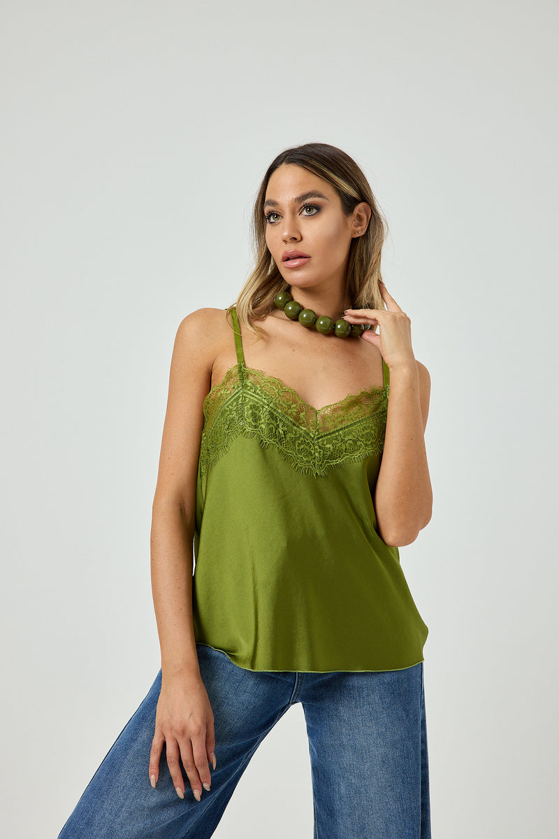 Top in raso e pizzo FEDERICA BI