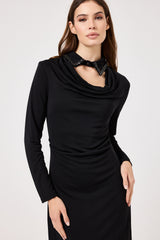 Abito nero colletto gioiello FEDERICA BI