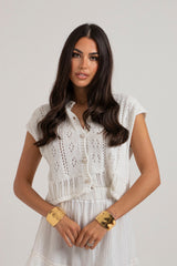 Gilet bianco traforato FEDERICA BI