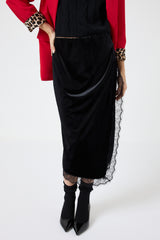 Gonna in velluto e pizzo FEDERICA BI ( più colori )