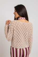 Maglia traforata lurex FEDERICA BI (due colori)