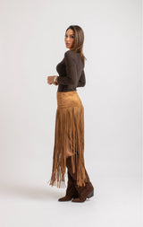 Gonna in suede frange FEDERICA BI