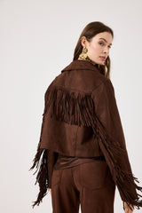 Giacca in ecosuede marrone FEDERICA BI