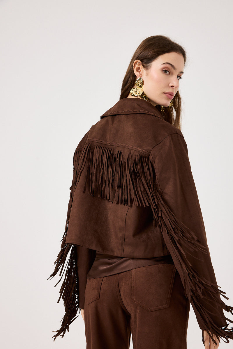 Giacca in ecosuede marrone FEDERICA BI