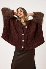 Cardigan treccia e ciniglia FEDERICA BI ( vari colori )