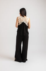Completo nero top e pantalone FEDERICA BI