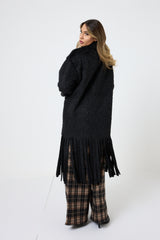 Cappotto lungo con frange FEDERICA BI ( due colori )