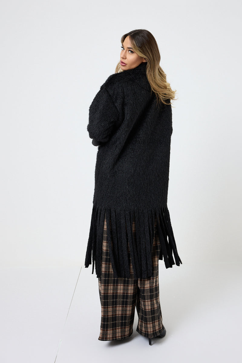 Cappotto lungo con frange FEDERICA BI ( due colori )