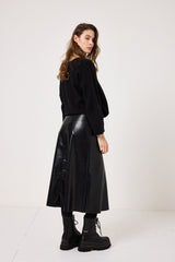 Gonna nera lucida in ecopelle FEDERICA BI