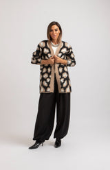 Cardigan animalier beige FEDERICA BI