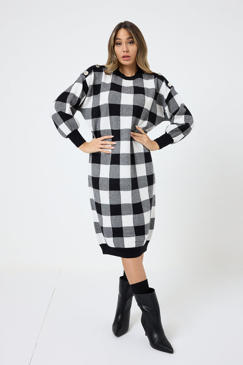 Abito tartan in maglia FEDERICA BI ( due colori )