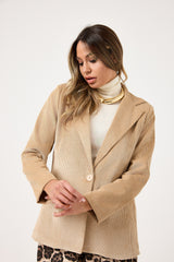 Blazer in velluto beige FEDERICA BI