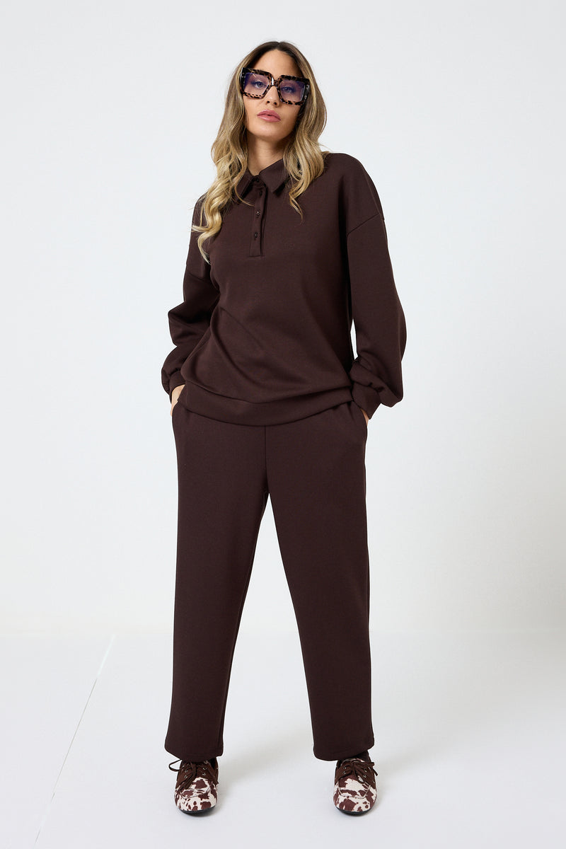 Completo tuta in punto Milano moro FEDERICA BI