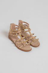 Sandalo beige borchie oro FEDERICA BI