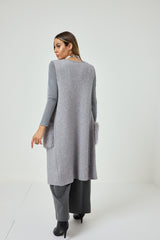 Gilet grigio perla FEDERICA BI